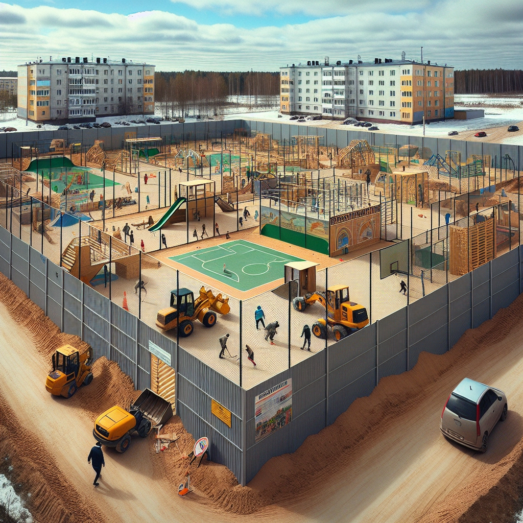 Featured Post Image - Срок сдачи спортивной площадки в парке им. Гагарина отложили уже на месяц